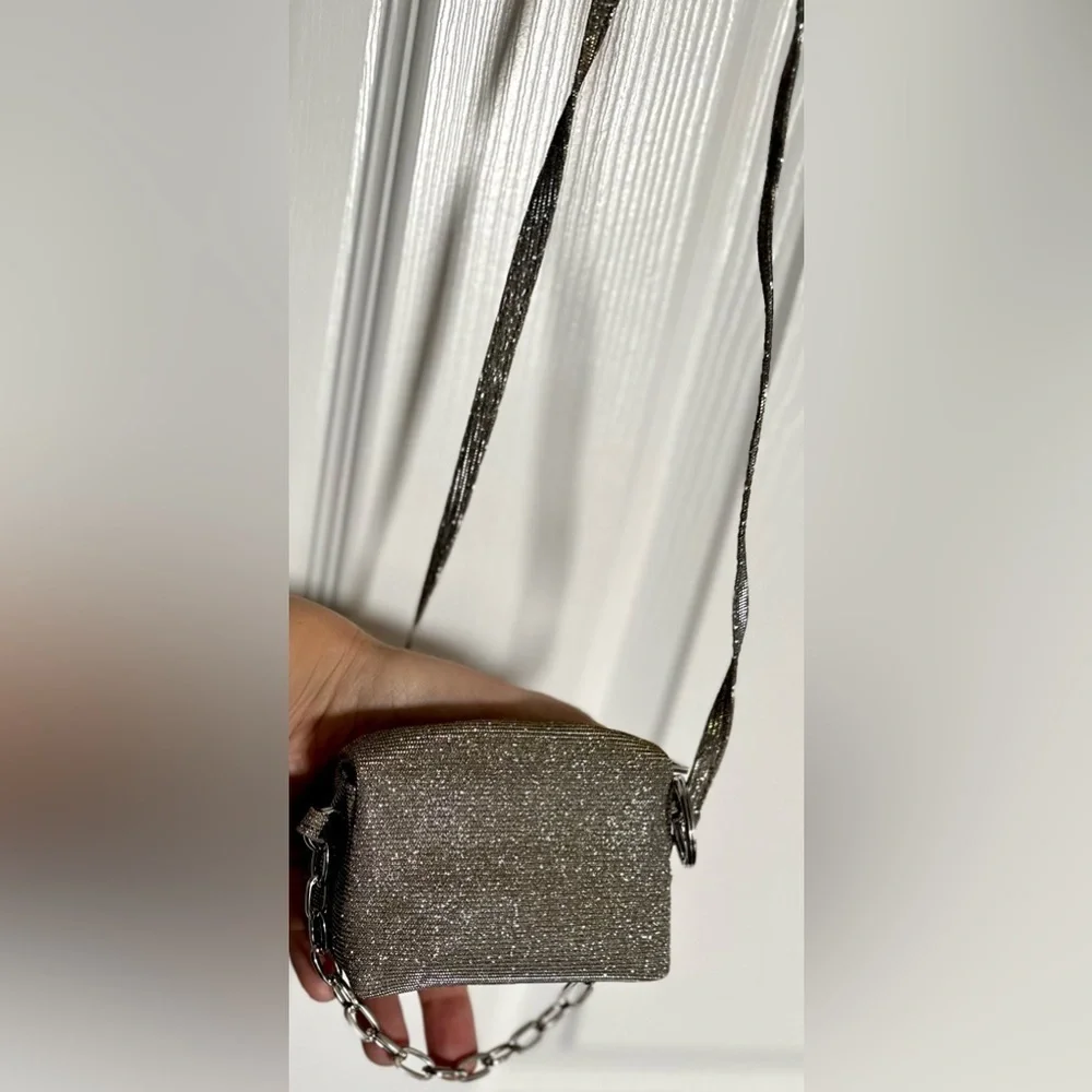 RARE Zadig & Voltaire NWOT Mini Rockyssime Grigri Sparkle Clutch